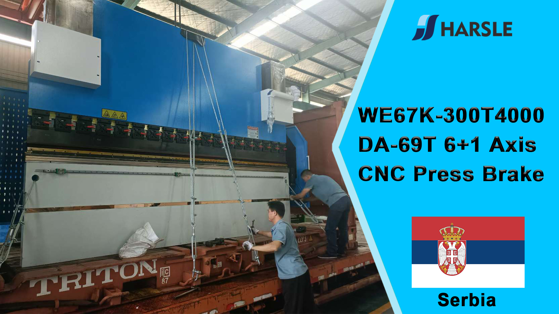 Srbsko-WE67K-300T4000 DA-69T 6+1 osý CNC ohraňovací lis
