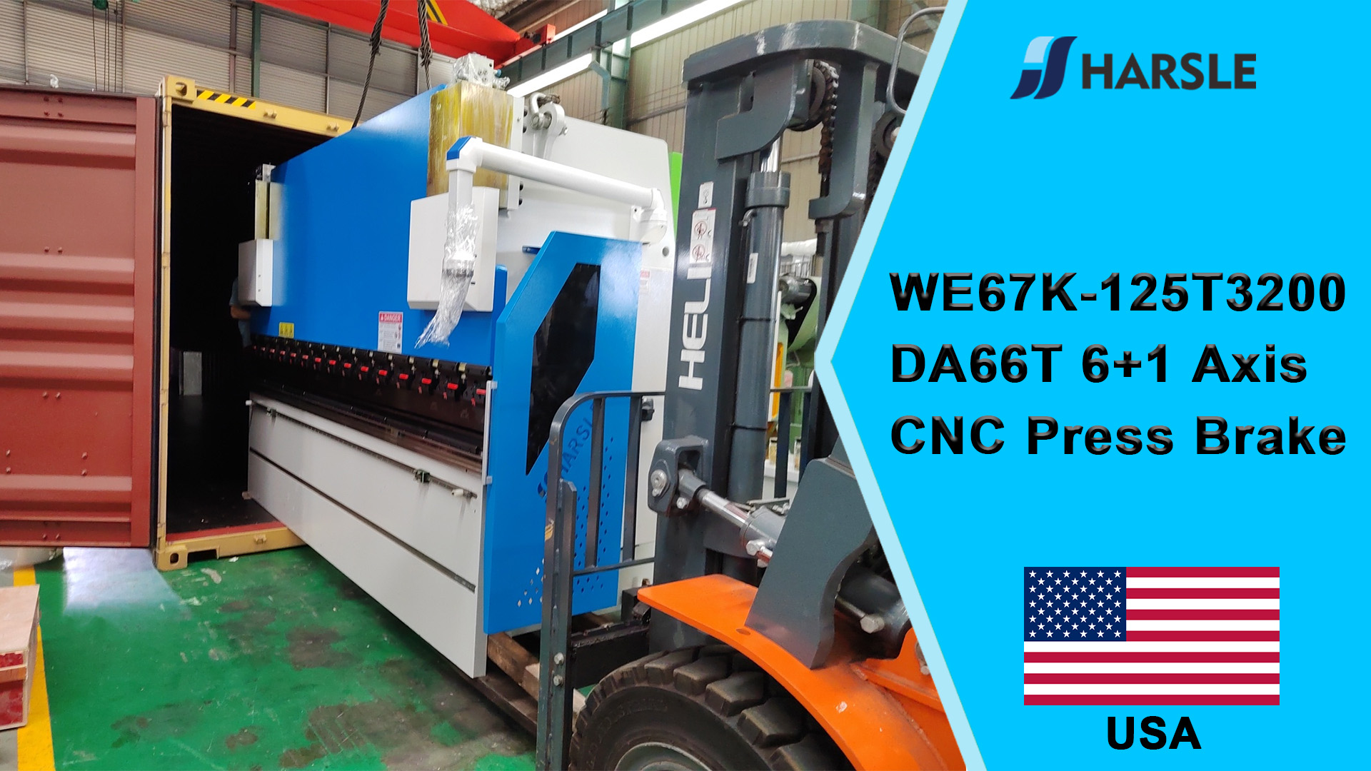 USA-WE67K-125T3200 DA66T 6+1 osý CNC ohraňovací lis